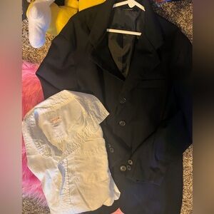 cat and jack white button up size 16/boys black blazer (🤑 Get 5 items for $30)